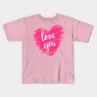 Love you typography in pink Kids T-Shirt